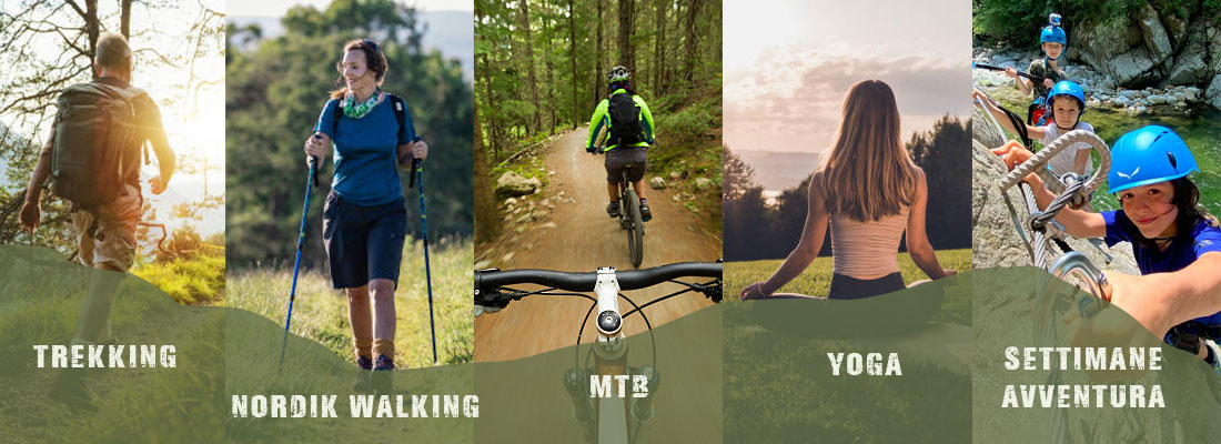 Potrai svolgere molteplici attività, dal trekking, nordic walking, Mountain bike, yoga e settimane avventura per ragazzi